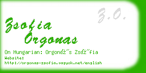 zsofia orgonas business card